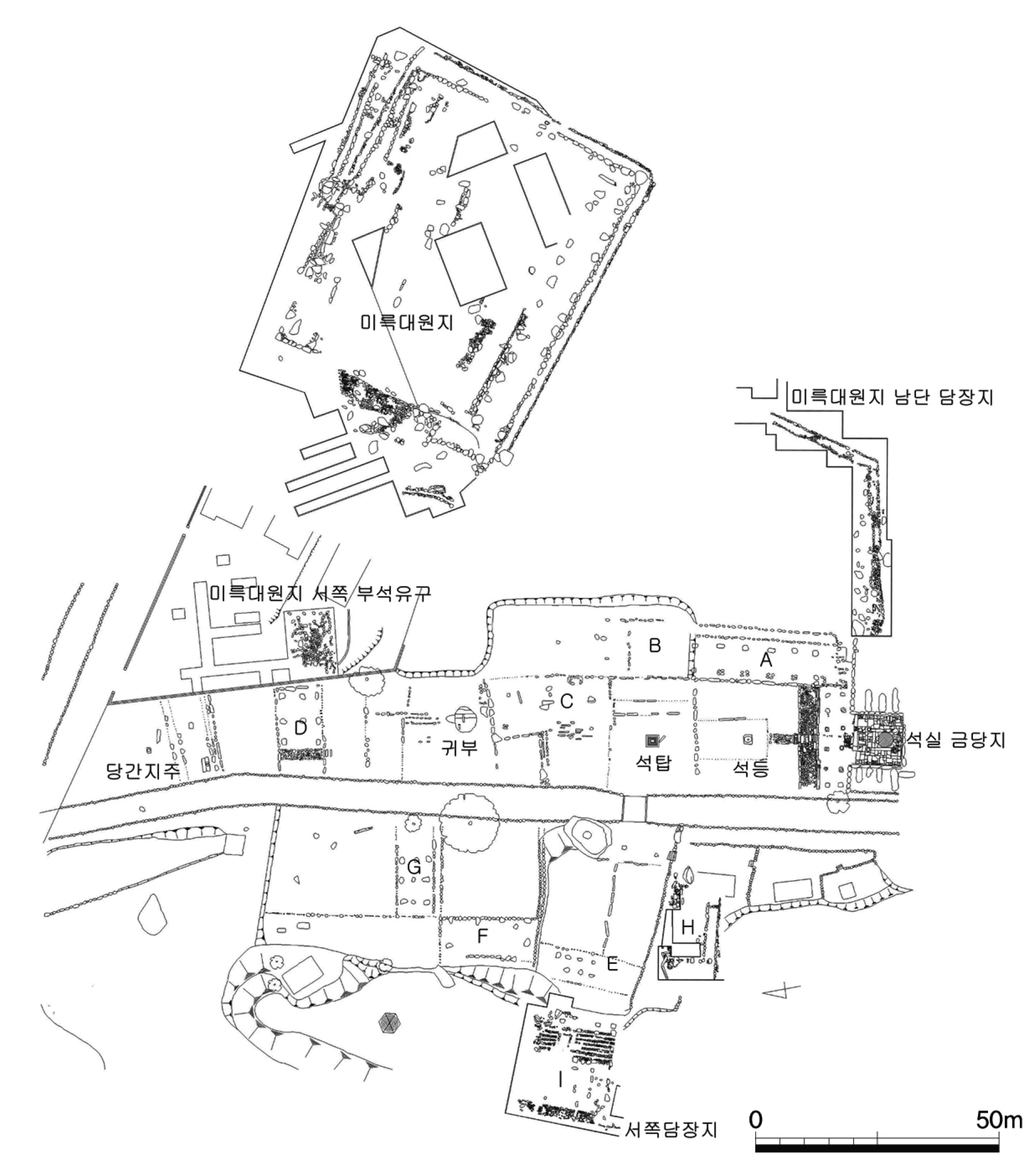 충주 미륵대원지 유구 배치도1